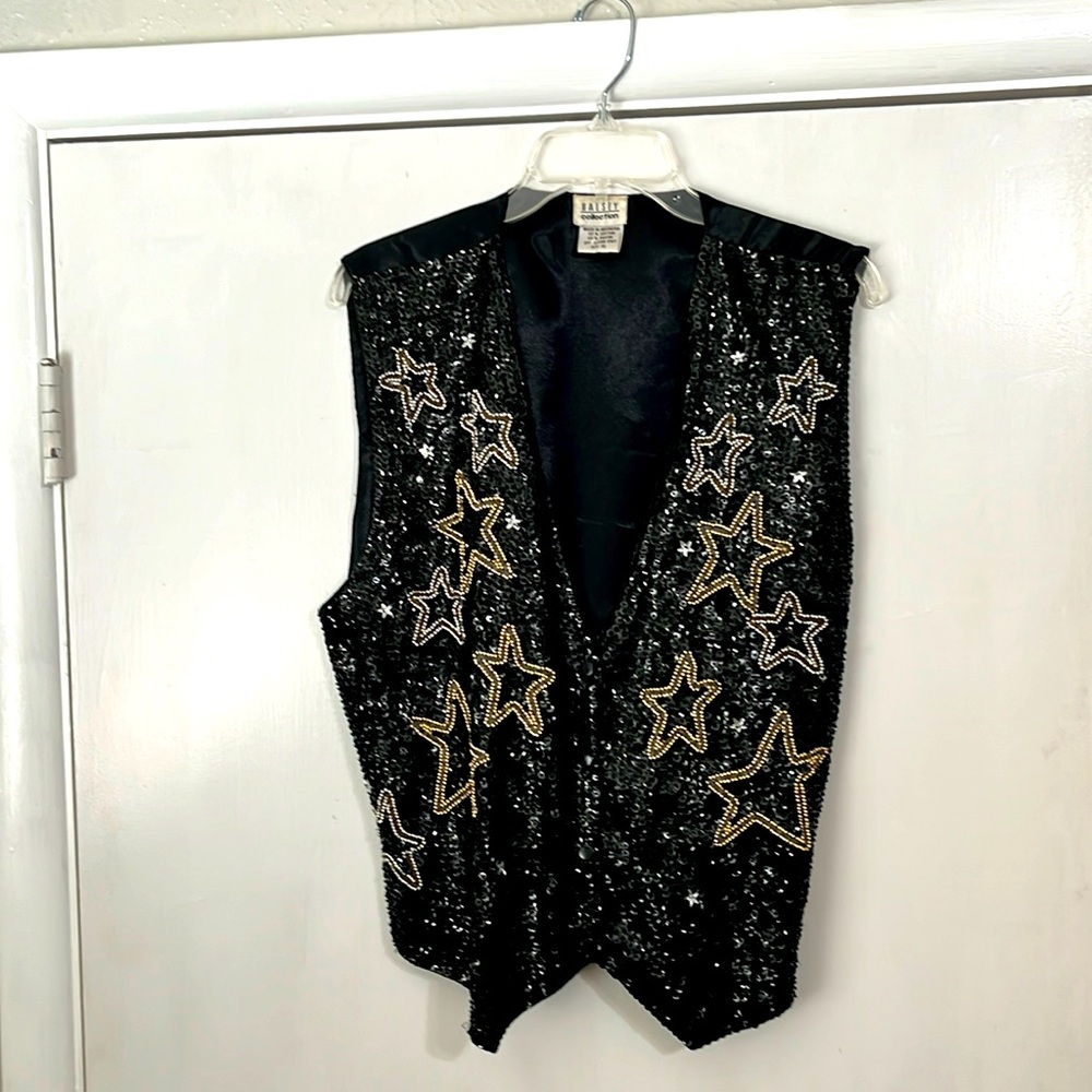 Halsey Collection vest, black sequined